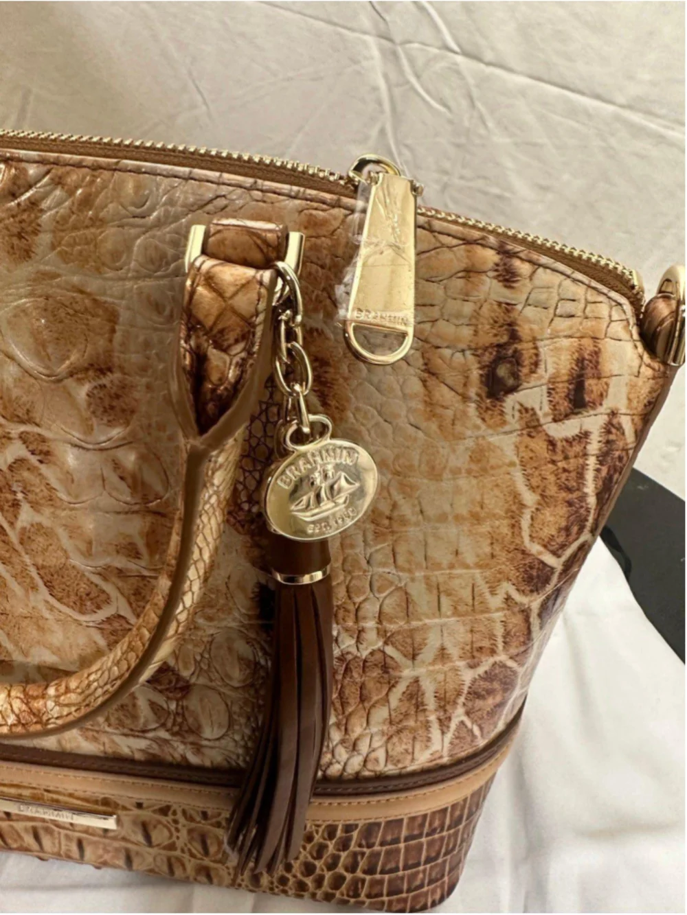 Brahmin Duxbury Satchel Toasted Kempsey NWT